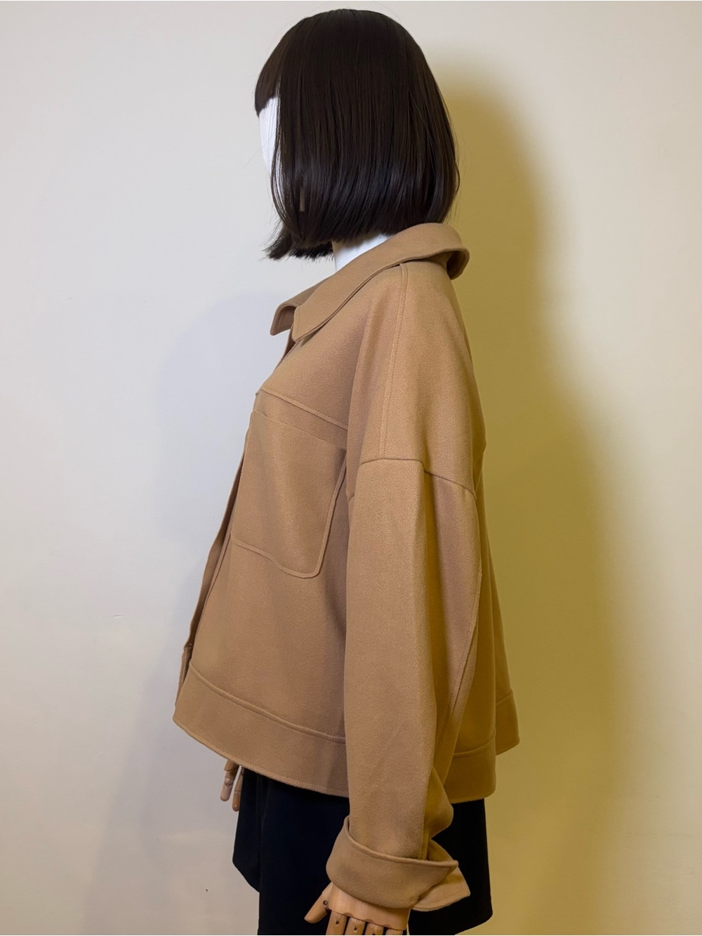 NWT Very J Beige Oversized Shacket Jacket Size L